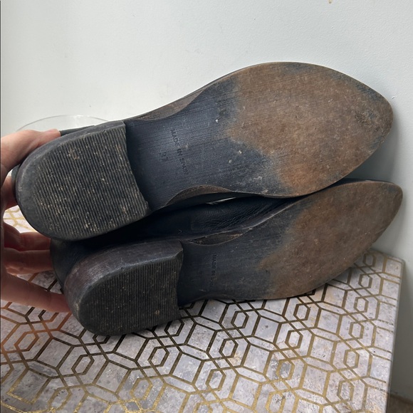 Free People Royale Black Leather Cut Out Flats Women's size 37/7 - Picture 7 of 7